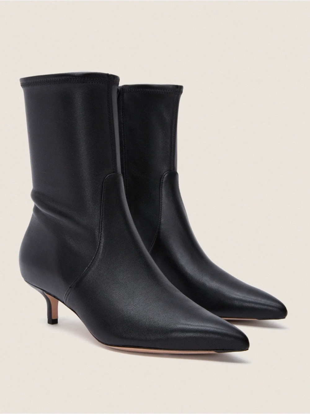 New Veronica Beard Lisa 45 Stretch Bootie Black Leather Sz 9.5